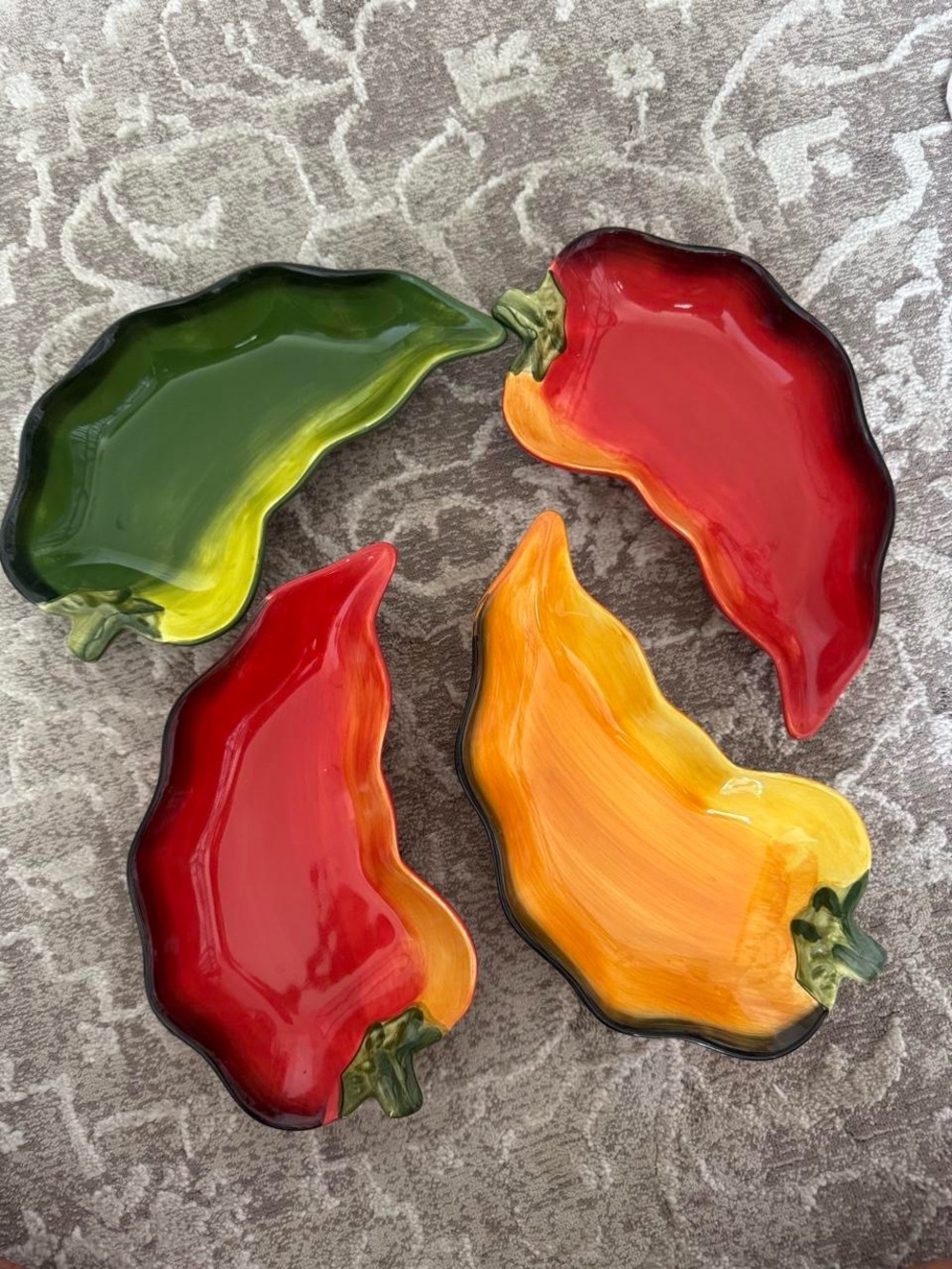 Clay Art-  Ceramic Pepper Dishes - Set of 4